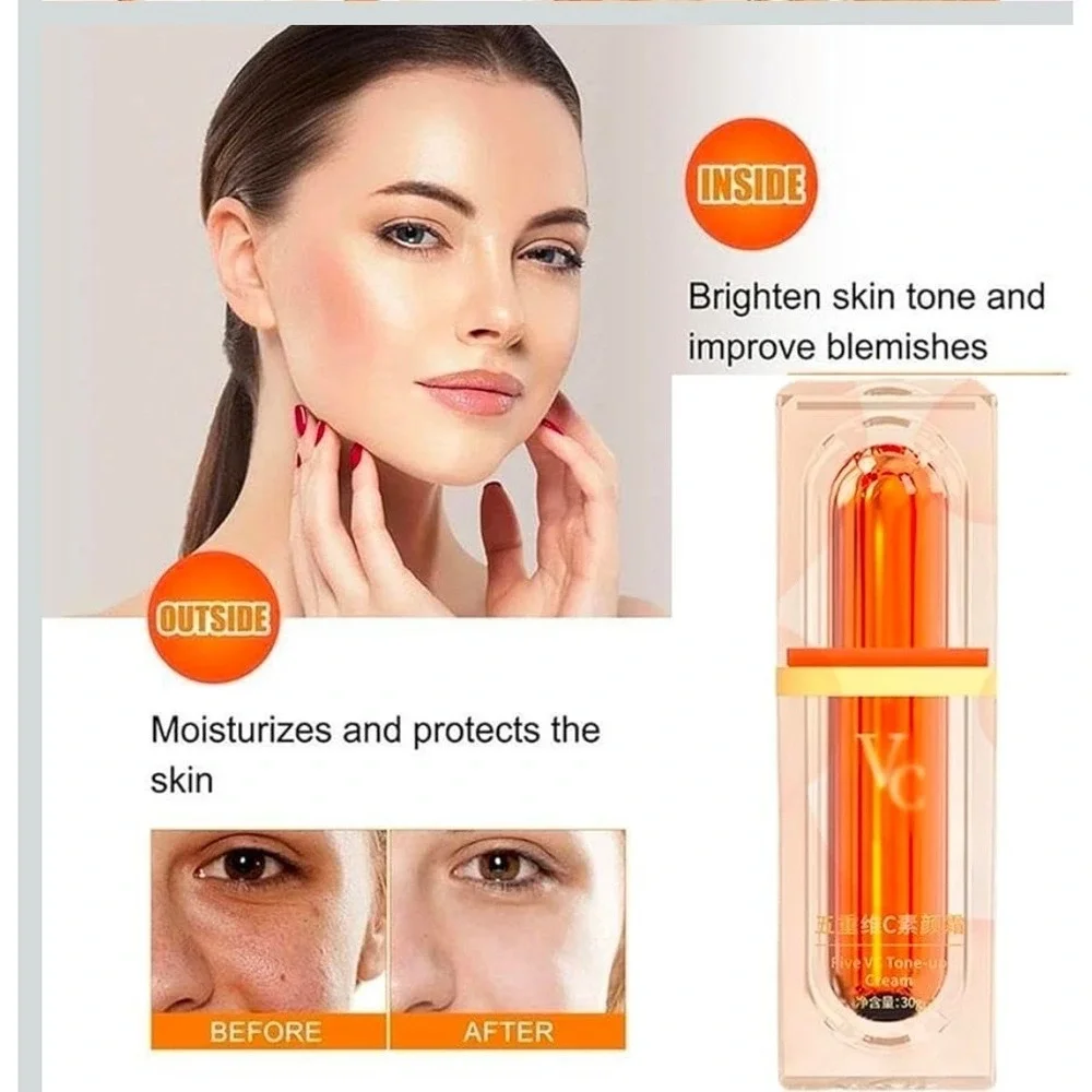 QHOO Vc FIVE VC Anti-Aging,‎ Brightening Face Cream - 30g - Even Skin Tone New
